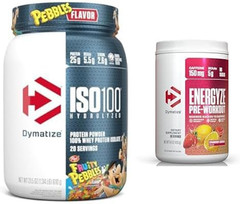 Bundle of Fruity Pebbles ISO100 Whey Protein Powder Isolate and Energyze Strawb