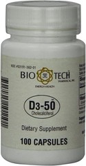 Bio-Tech Pharmacal D3-50 50,000 IU, 100 Capsules Ð All-Natural Supplement Ð Supp