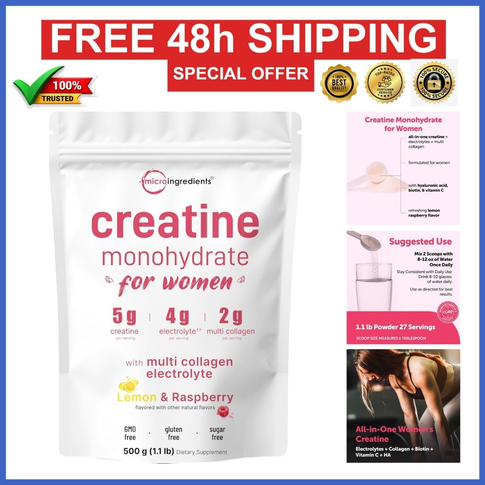 Micro Ingredients Creatine + Electrolytes + Multi Collagen Powder 5000mg