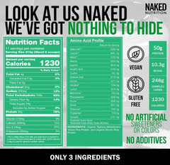 NAKED Vegan Mass Weight Gainer Protein Powder, 8 lb, 1,230 Calories