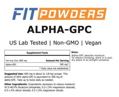 FitPowders Alpha-GPC Powder 25 Grams – 3rd Party Tested: Non-GMO, with Scoop