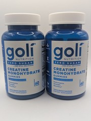 2x Goli Creatine Monohydrate Gummies Zero Sugar 60 Count 10/2027