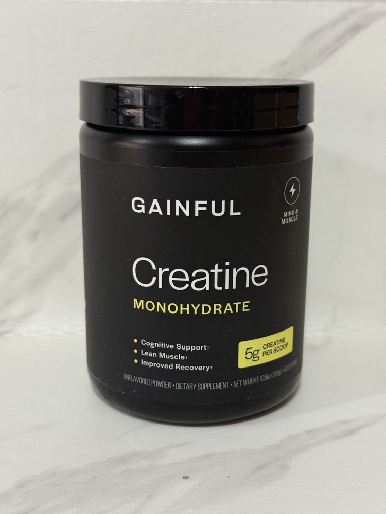 Gainful Creatine Monohydrate Powder 10.6 Oz Unflavored exp. 07/2027