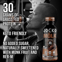 Jocko Mölk 30g Grass Fed Protein Shakes – No Added 12 Fl Oz (Pack of 12)