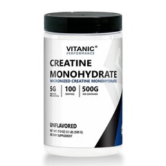 Vitanic Creatine Monohydrate 500 Gram – Pure Powder , Gluten-Free, Non-GMO