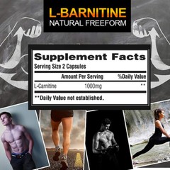 Acetyl L-CARNITINE Capsules 1000 mg Fat Burner Energy / Metabolism Booster