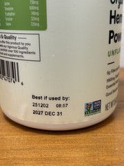365 Whole Foods Organic Hemp Protein Powder, 16 oz Unflavored Pack of 2