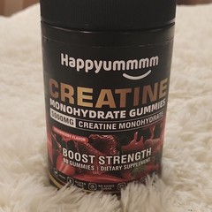 Happyummmm Creatine Monohydrate Gummies 5000mg Strawberry, 90 ct Gluten-Free
