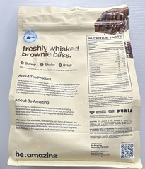 Be Amazing Vegan Protein Powder Chocolate Brownie Batter 20g Gluten-Free 25 Sv