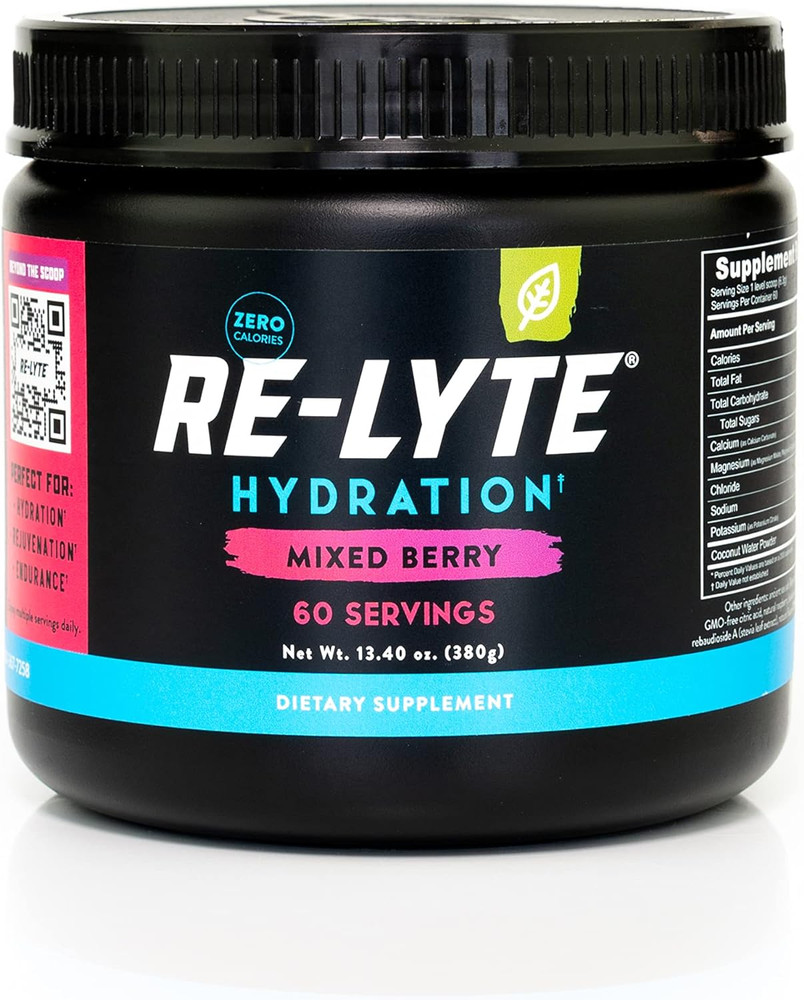 REDMOND Re-Lyte Hydration Electrolyte Mix (Mixed Berry) 13.4 oz /60 Servings