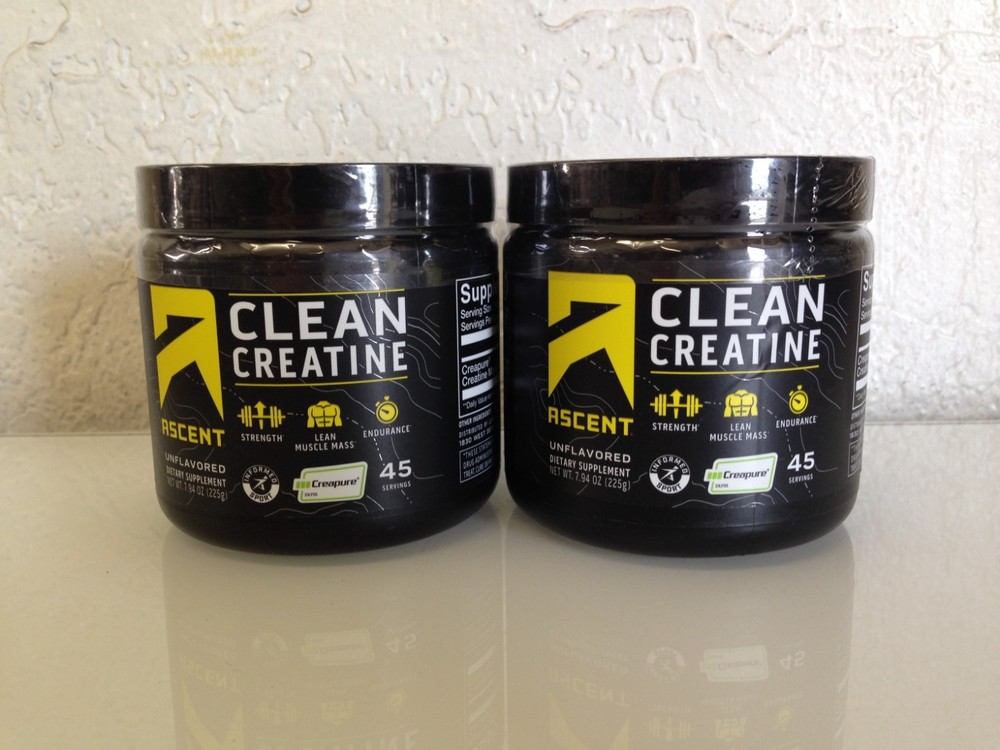 Ascent Clean Creatine Monohydrate 7.94 oz – 2 Pack 45 Servings Each Exp. 4/2026
