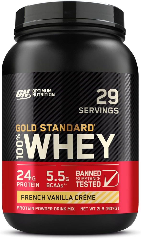 Gold Standard 100% Whey Protein Powder, French Vanilla Creme, 2 Pound (Packaging