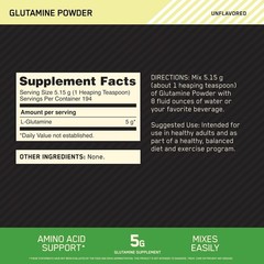 L-Glutamine Powder – Pure 1000g for Muscle Recovery, 194 Servings, GMP Certified