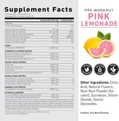 Pink Lemonade Pre Workout Powder | 274 mg Organic Caffeine – 20 Servings