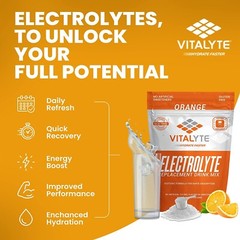 Vitalyte Electrolyte Powder, 35 oz, 40 Servings Per Container – Orange