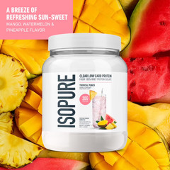 Isopure Clear Low Carb 100% Whey Protein Isolate Powder, 16 Servings