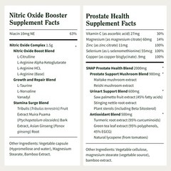 SNAP Prostate + Nitric Oxide Booster Saw Palmetto L-Arginine L-Citrulline 3 PACK