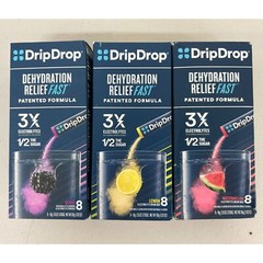 DripDrop ORS Electrolyte Hydration Powder Sticks 3 Variety Pack, New