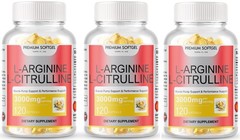 L-Arginine L-Citrulline Nitric Oxide Booster 3000mg 360 Softgels 90 Servings USA