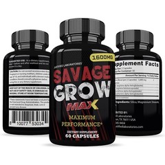 Savage Grow MaxMen’s Health Supplement 1600mg 300 Capsules