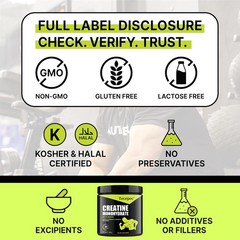 Creatine Monohydrate Powder Pure Promote Muscle Growth 5 Grams Per Serving