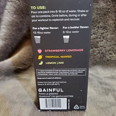 Gainful Powder Drink Mix 10 on the Go Packs Strawberry Lemonade Mango Lemon Lime