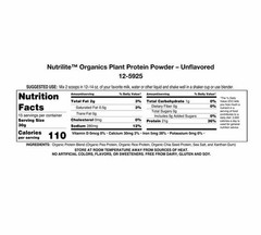 Nutrilite Organics Plant Protein Powder Unflavored USDA Organic Non-GMO