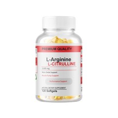 L-Arginine L-Citrulline Nitric Oxide Booster 3000mg, 240 Softgels, 120 Servings