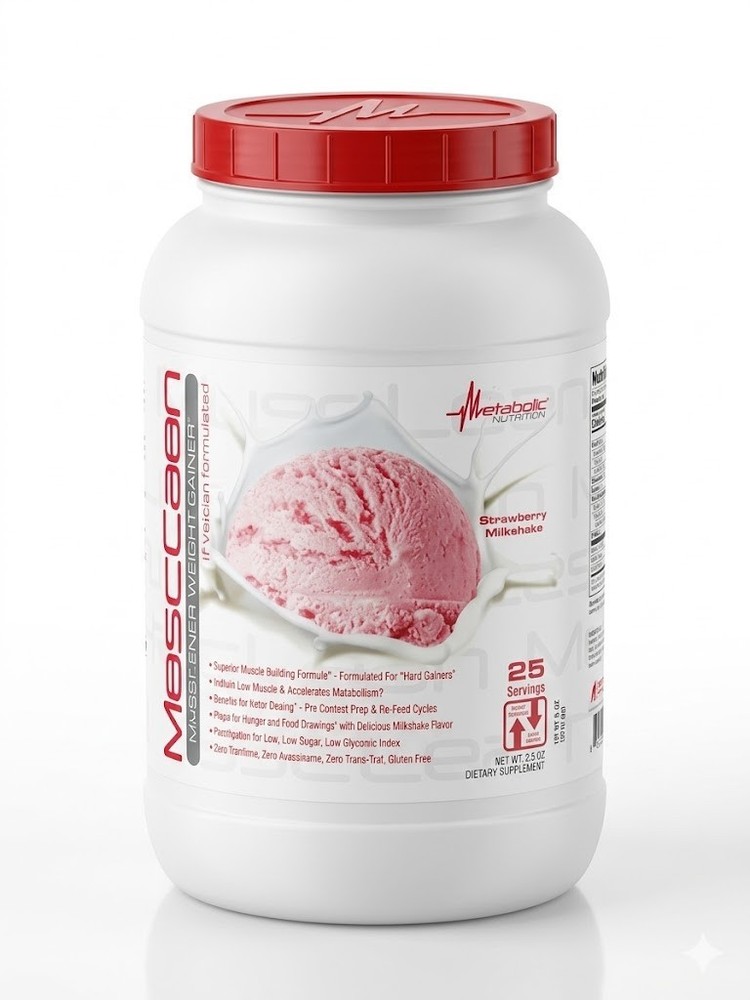 Metabolic Nutrition MuscLean Lean Muscle Weight Gainer Strawberry 2.5lb Keto