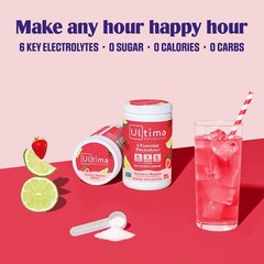 Ultima Replenisher Daily Electrolyte Powder Drink Mix – Sugar Free – Strawberry