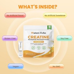 On-the-Go Creatine Powder – 10 x 5g Individual Packs for Muscle Strength
