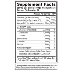 EVL BCAA Energy Cherry Limeade 65 Servings Preworkout Amino Acid Supplement