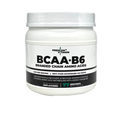 BCAA Amino Acids + B6 Supplement Powder | Unflavored | 77 Servings