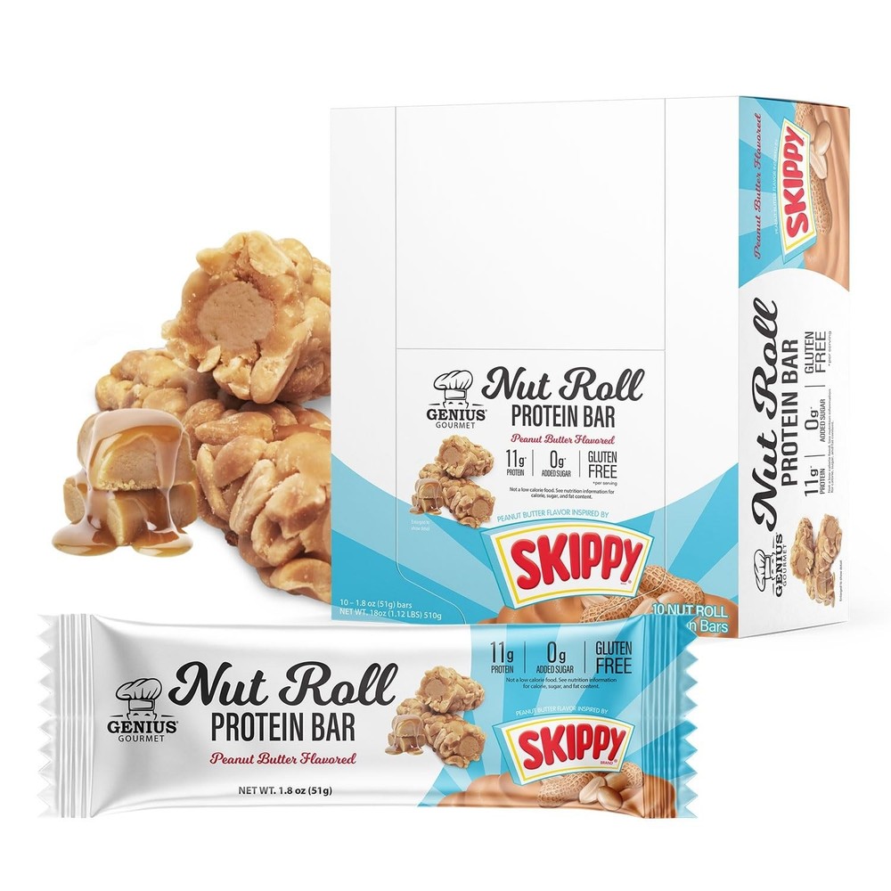 SKIPPY Peanut Butter Inspired Protein Bar, 11g Protein, 0g Sugar, Gluten-Free