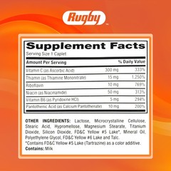 Rugby Vitamin B Complex with C – Gluten-Free B 1 Count (Pack of 130)