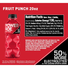 Fruit Punch, Electrolyte Enhanced Sports Drink, 20 Fl Oz Bottles, 8 Pack