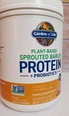 Garden of Life Barley Protein, Vanilla Caramel,Plant-based Non-GMO, 21g Protein.