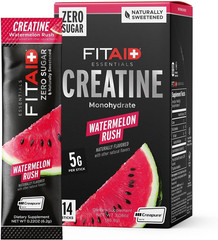 FITAID Creatine Powder, Watermelon Rush, 14 Packets, 14 Servings