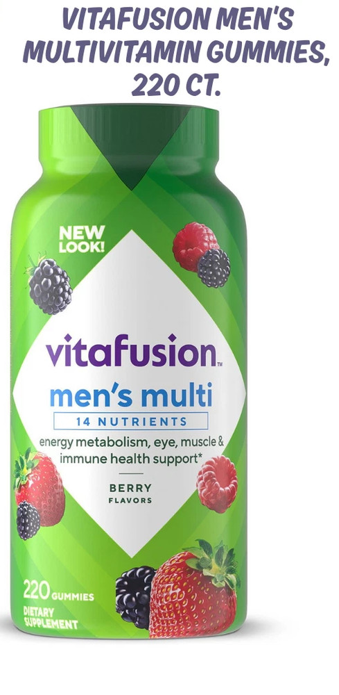 Vitafusion Men’s Multivitamin Gummies, 220 ct., Support Muscle, Immune System