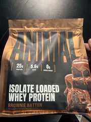 Animal Isolate Loaded Whey Protein Brownie Batter 2 Lb 26 Servings 25g