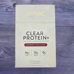 arrae Clear Protein+ Raspberry Yuzu, Grass-Fed Collagen, 14 Stick Packs EXP 7/27