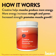 Creatine Monohydrate Gummies – 30 Servings – Vegan Creatine Chews for Muscle Gro