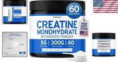 Unflavored Creatine Monohydrate, 60 Servings – Non-GMO, , GMP Certified