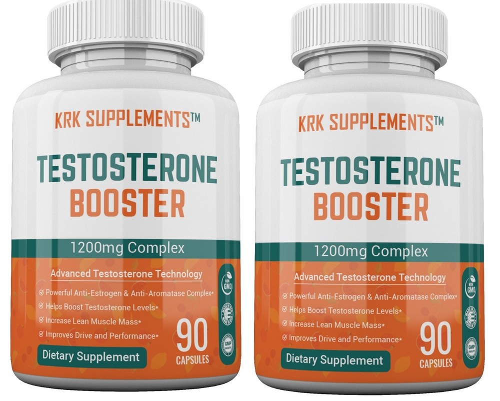 2 Bottle Testosterone Booster Chrysin Low Test Boost Natural Tribulus Terrestris