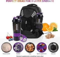 500ml Protein Shaker Bottle Layered Powder Storage Water Bottle Wire Ball