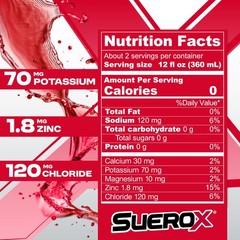 SueroX Zero Sugar Electrolyte Drink for Hydration and Recovery, 12 PACK