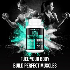 Ecdysterone 1200MG Supplement for Muscle Growth, Performance & Strength, 60 Caps