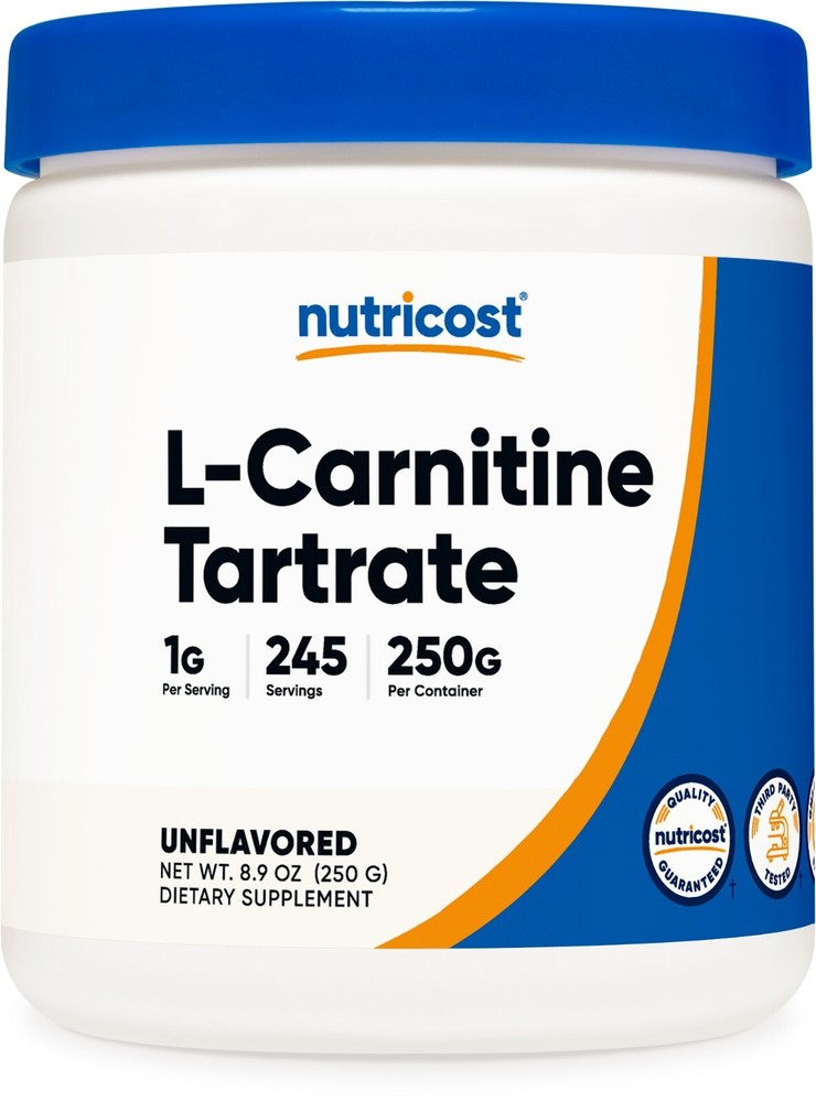 Nutricost L-Carnitine Tartrate Powder (250 Grams) – 1 Gram per Serving