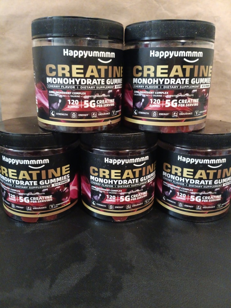 5X Happyummmm Creatine Monohydrate Gummies Cherry Flavor