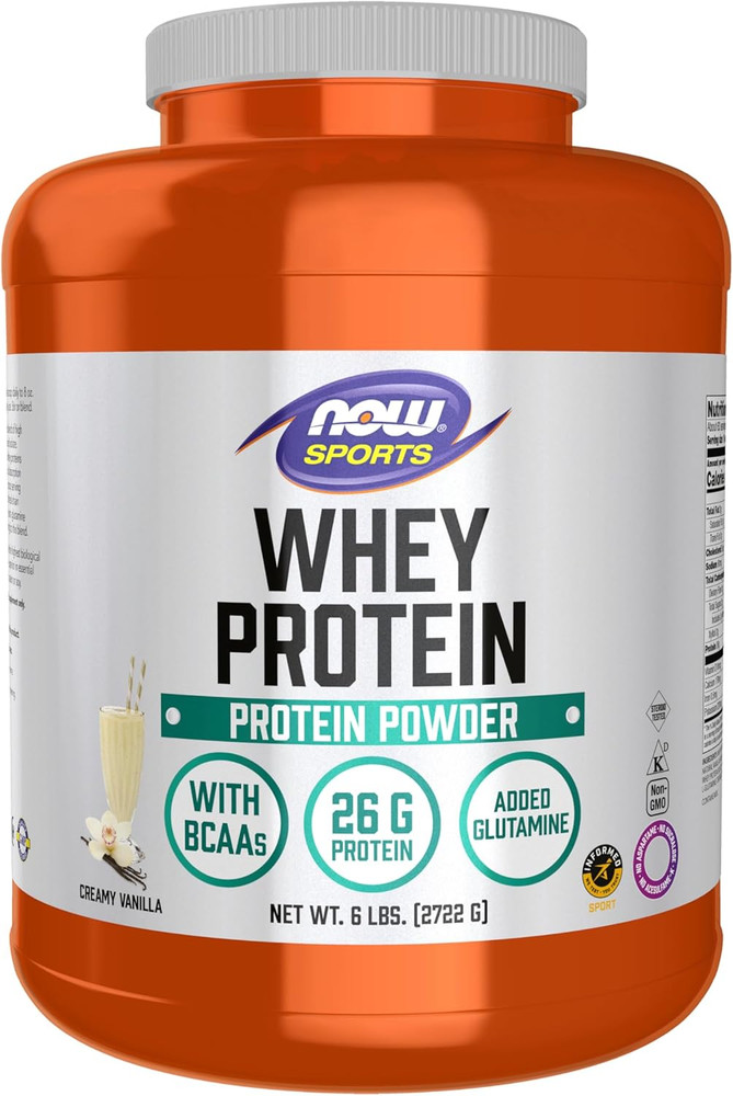 NOW Sports Nutrition, Whey Protein, 26 G with Bcaas, Creamy Vanilla Powder
